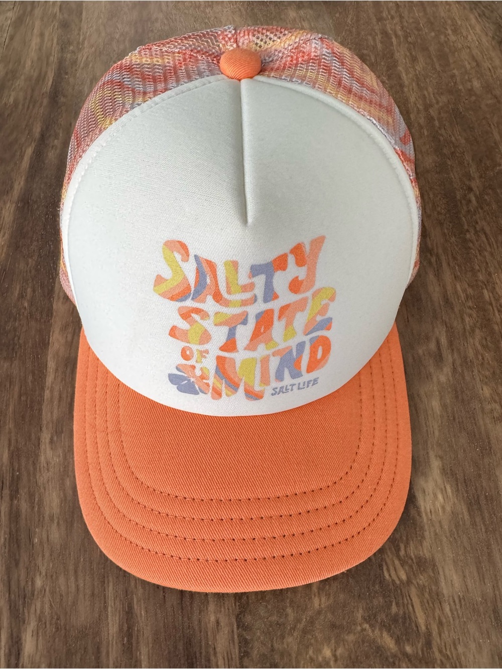 Salt Life Coral & White 'Salty State of Mind' Trucker Hat